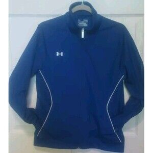UNDER ARMOUR All Season Gear Windbreaker Women's M Full Zip Mesh Lined Blue